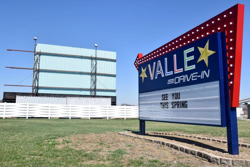 Valle Drive-In is expected to repair the damages to its screen in time for a May opening.
