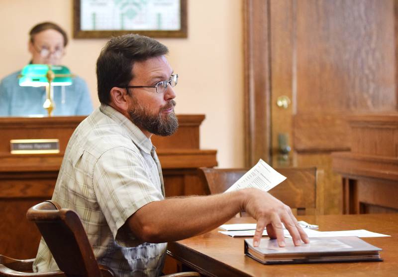 Jasper County Engineer Mike Frietsch speaks during the July 26 board of supervisors meeting at the courthouse.