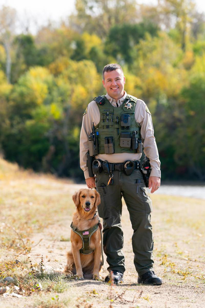 Jasper County Deputy TJ Decker and his trusty sidekick Delta are going to be the new SRO team for Lynnville-Sully Community School District. Photo by Amy Clark.