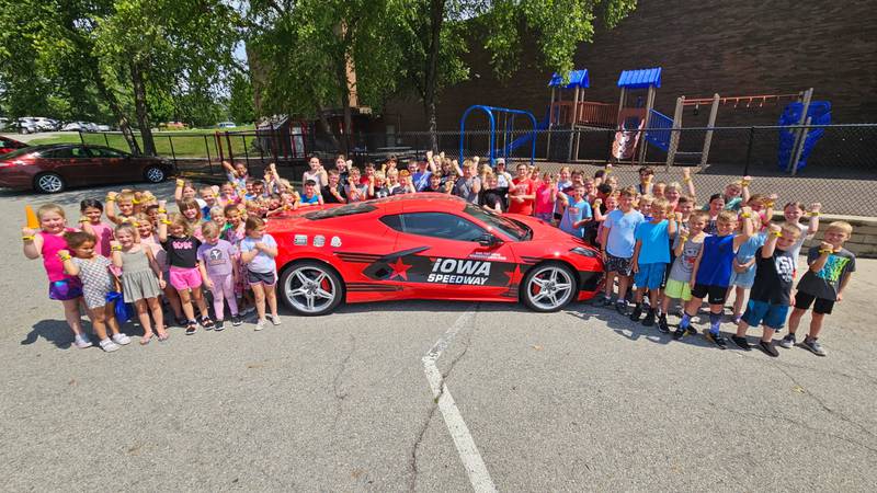 Kids enrolled in the Speediatrics camp will get to end the program with a NASCAR field day at the Iowa Speedway. Participating kids took part in education and fitness activities throughout the week and tracked their steps with wrist pedometers.
