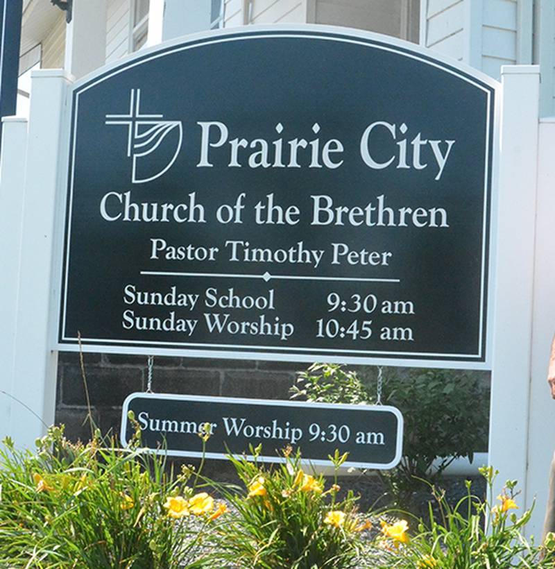 Prairie City Church of the Brethren will dedicate its new fellowship hallat 1 p.m. Sunday, Oct. 19.