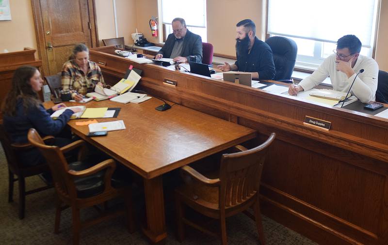 The Jasper County Board of Supervisors discuss the fiscal year 2024 budget during a past work session at the courthouse. The supervisors on April 25 certified the next fiscal year budget, whose major change includes more funding for the secondary roads department to implement its Granular Roads Assessment and Maintenance Strategy.