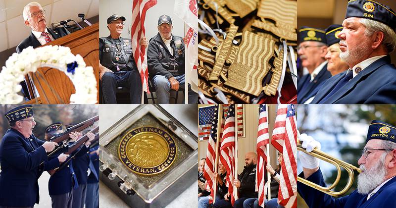 Local veterans were honored during a Veterans Day ceremony Saturday, Nov. 11 at the American Legion Post 111 in Newton. In addition to a volley of rifle fire and the sounding of the Taps, speakers provided benedictions, offered words of encouragement and highlighted the services veterans do for their communities.