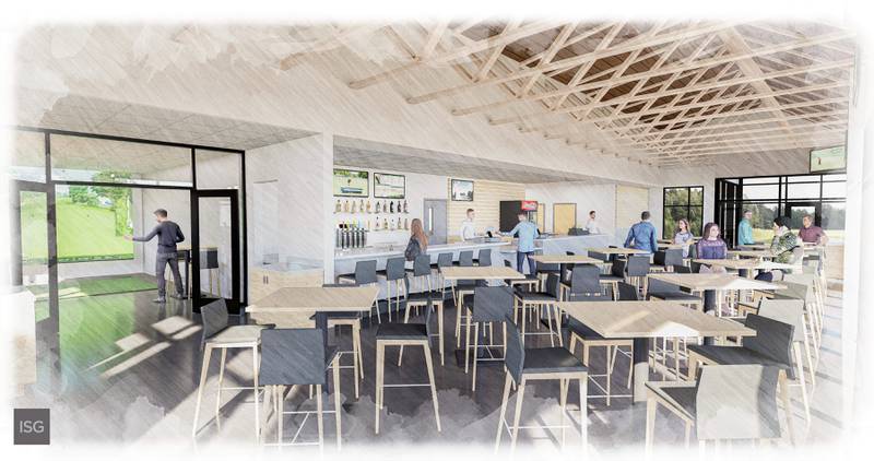 Renderings by ISG, Inc. show what the interior of the Westwood Golf Course Clubhouse could look like when fully constructed.