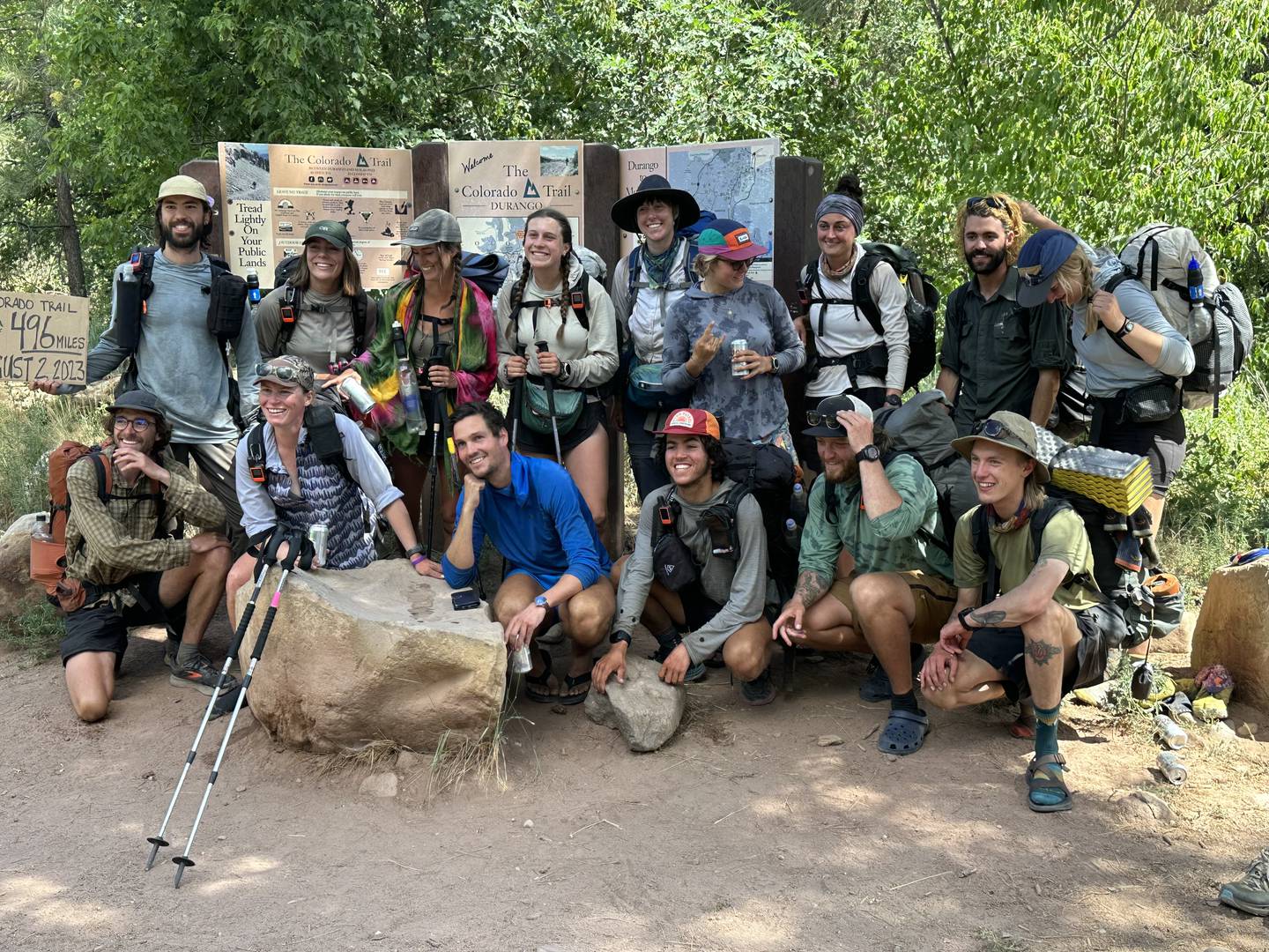 Brady Geilenfeldt, 23, poses with the group of hikers he accompanied along the Colorado Trail, which he did as a way to commemorate a departed friend and to inspire others who are deaf or hard of hearing that they are not limited by their abilities.