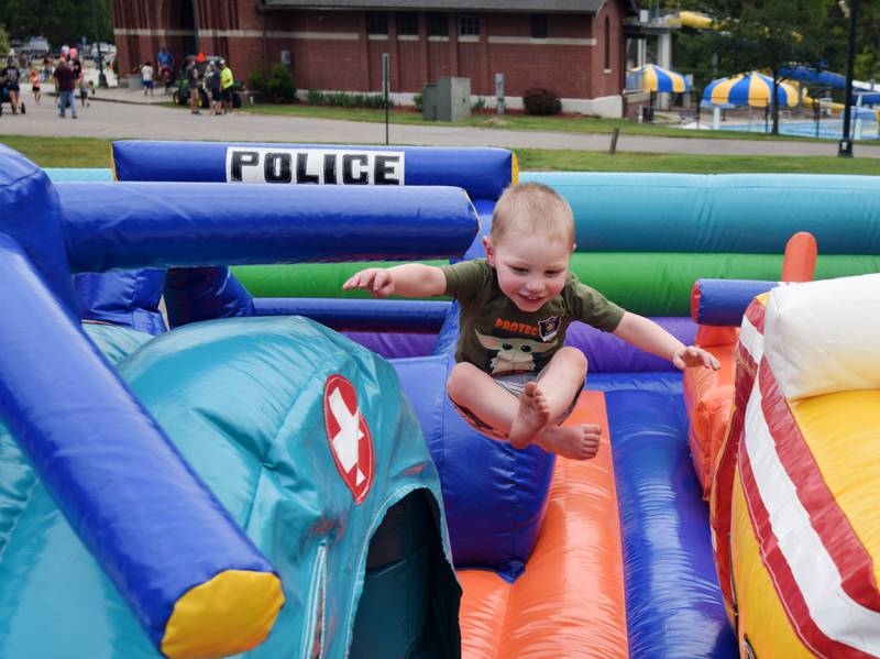 Kids enjoy all the games and activities available in the Fun Zone of Newton Fest on Saturday, June 10 at Maytag Park.