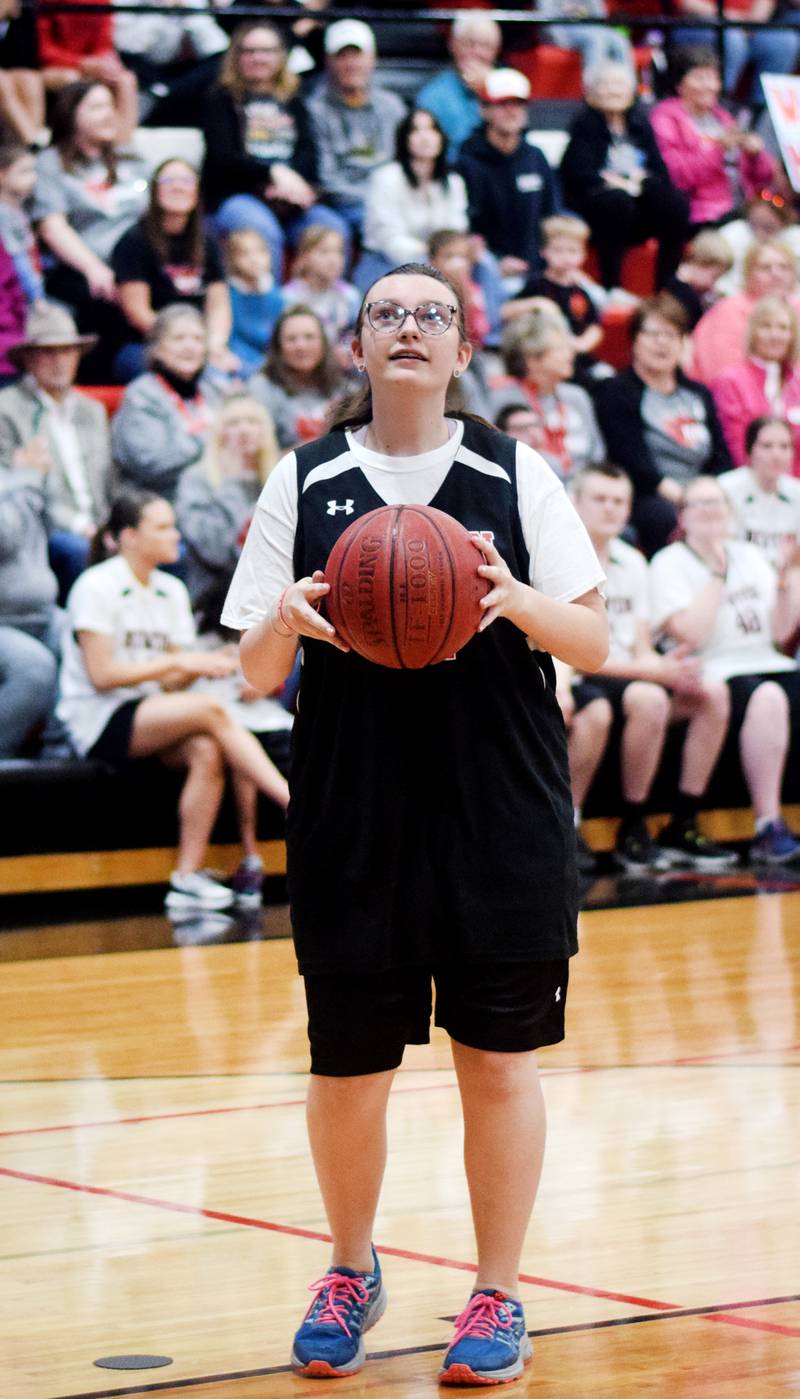 SeaAna Allen prepares a shot during The Big Game on April 19 at Newton High School.