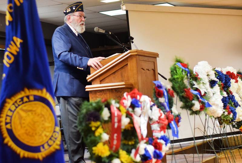 Local veterans were honored during a Veterans Day ceremony Saturday, Nov. 11 at the American Legion Post 111 in Newton. In addition to a volley of rifle fire and the sounding of the Taps, speakers provided benedictions, offered words of encouragement and highlighted the services veterans do for their communities.
