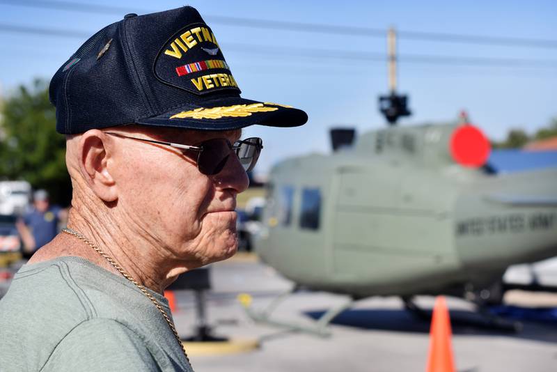 Lynn Harnden, a retired Lt. Colonel of the U.S. Army, and the Baxter American Legion completed fundraising and installed at "Huey" helicopter as a memorial to Vietnam Veterans on Sept. 30 in downtown Baxter.
