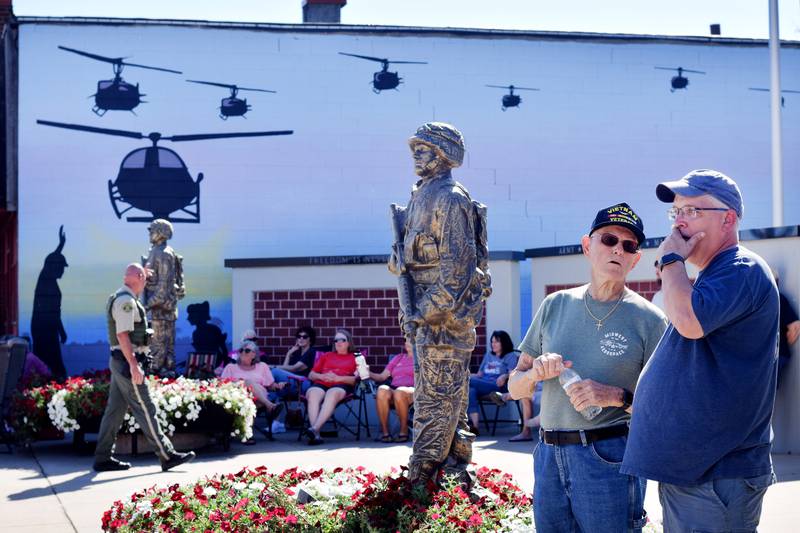 Lynn Harnden, a retired Lt. Colonel of the U.S. Army, and the Baxter American Legion completed fundraising and installed at "Huey" helicopter as a memorial to Vietnam Veterans on Sept. 30 in downtown Baxter. It shares space with other memorials to veterans in downtown Baxter.