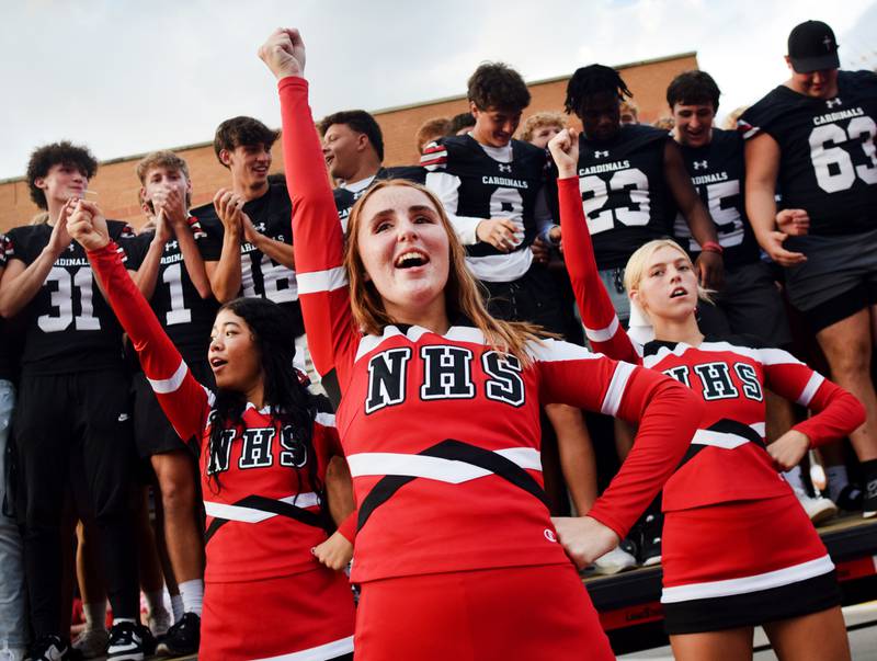 Newton High School holds its Homecoming Parade on Sept. 19 in downtown Newton. In addition to showing off Homecoming King Zane Munger and Homecoming Queen MeLayna Budinich, the event served as a community pep rally led by the cheerleaders, the Newton Pacesetters and varsity football team.