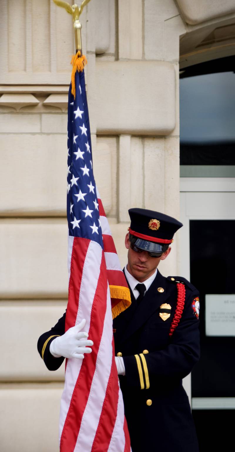 Representatives from all local law enforcement agencies participated in the Jasper County Law Enforcement Memorial service May 18 on the north side of the county courthouse in Newton. Officials from law enforcement agencies, the mayor of Newton and the police department's chaplain gave speeches during the ceremony.