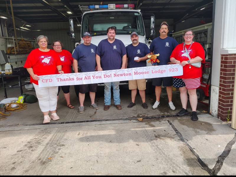 Moose Lodge members appreciate CFD’s response to the building fire earlier this summer.