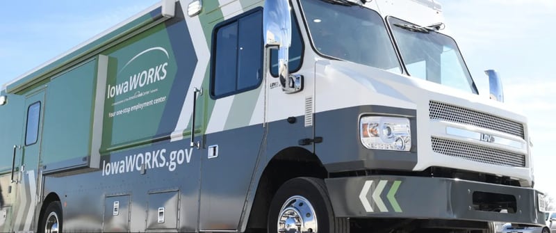 The IowaWORKS Mobile Workforce Center will be making a pitstop in Newton on April 10 in the city parking lot just south of Legacy Plaza at the corner of North Second Avenue West and West Fourth Street North.
