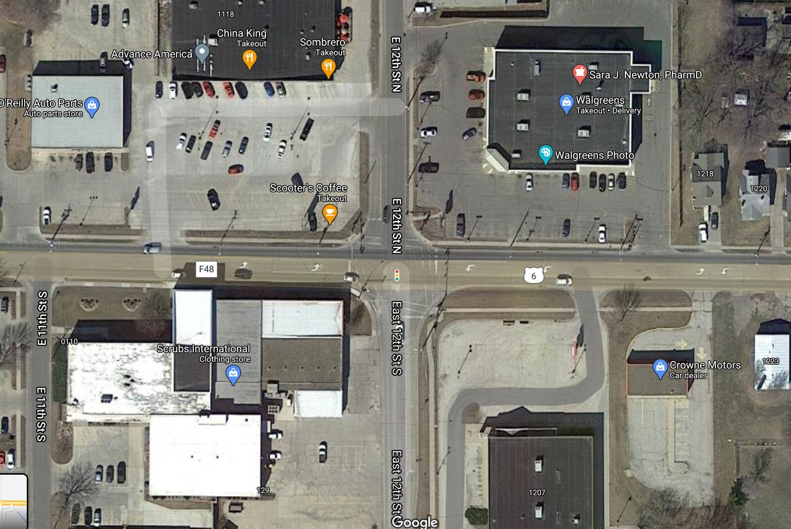 INTERSECTION CHANGE No right turn on red on south side of E. 12th St