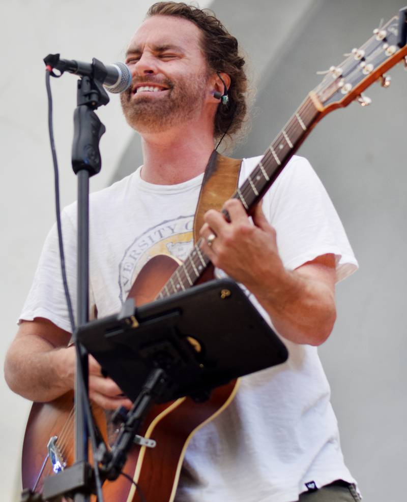 Damon Dotson, a Des Moines-based musician, performs the Maytag Bowl during the last night of Newton Fest on Saturday, June 10 at Maytag Park.