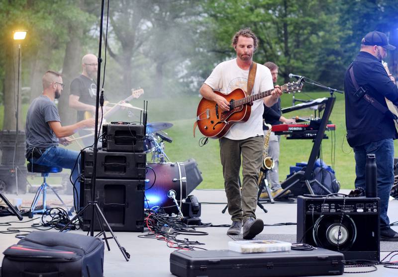 Damon Dotson, a Des Moines-based musician, performs the Maytag Bowl during the last night of Newton Fest on Saturday, June 10 at Maytag Park.