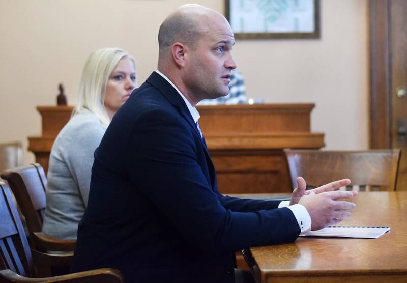 Chad Kelley, director of operations for MercyOne Newton Medical Center, speaks to the Jasper County Board of Supervisors on Sept. 27 in the courthouse. MercyOne Newton asked supervisors to consider providing $2 million in ARPA funds for its $6 million project to enhance the emergency room.