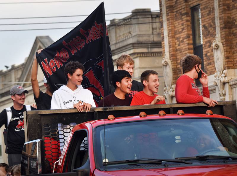 Residents gathered for the Newton Homecoming Parade on Sept. 15 in downtown Newton, which concluded with a community pep rally on the west side of the square.