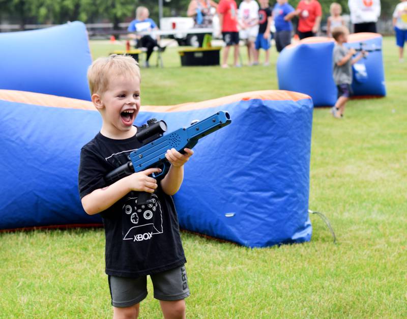 Kids enjoy all the games and activities available in the Fun Zone of Newton Fest on Saturday, June 10 at Maytag Park.