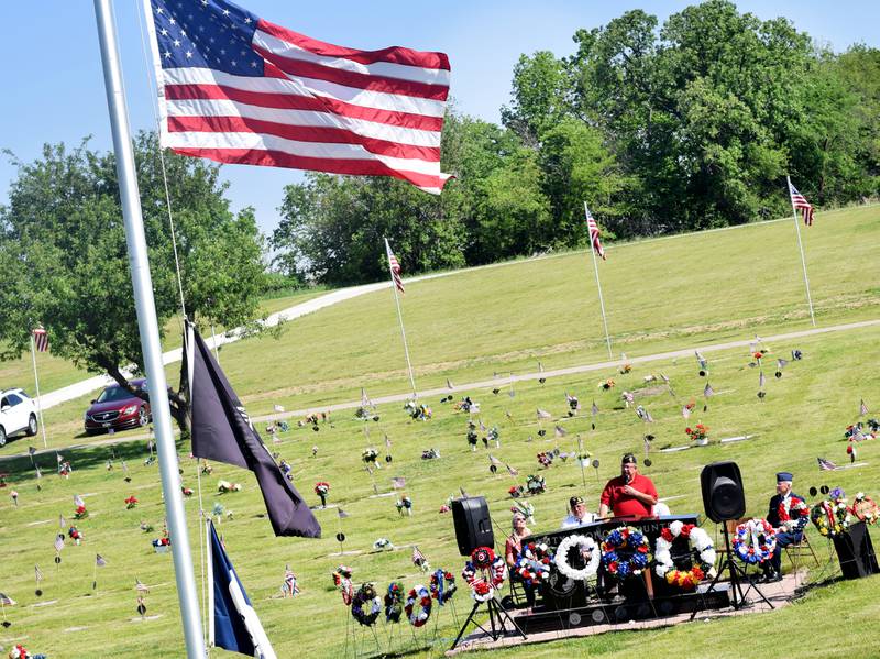 Local veterans observe Memorial Day during a ceremony on May 29 at Union Cemetery in Newton.