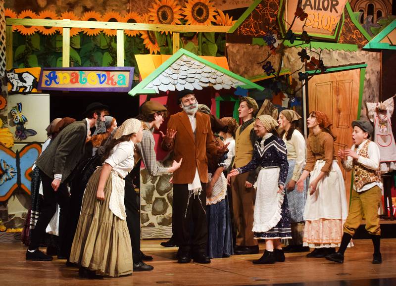 The cast of "Fiddler on the Roof Jr." performs "Tradition" at the Center for Performance at Newton High School. The musical debuts 7 p.m. April 21 and 22 at the high school.