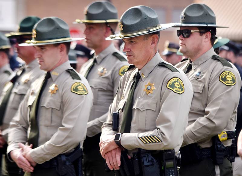 Representatives from all local law enforcement agencies participated in the Jasper County Law Enforcement Memorial service May 18 on the north side of the county courthouse in Newton. Officials from law enforcement agencies, the mayor of Newton and the police department's chaplain gave speeches during the ceremony.