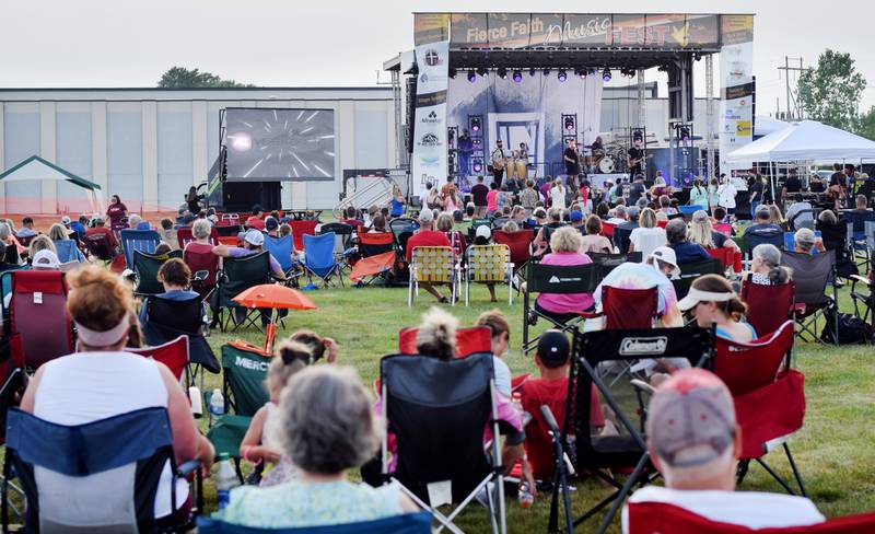 Unspoken performs during the Fierce Faith Music Festival on June 17, 2023, at the green space between DMACC Newton Campus and Legacy Plaza.