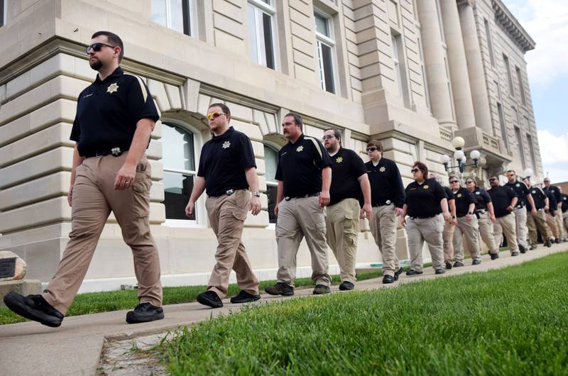 Representatives from all local law enforcement agencies participated in the Jasper County Law Enforcement Memorial service May 18 on the north side of the county courthouse in Newton. Officials from law enforcement agencies, the mayor of Newton and the police department's chaplain gave speeches during the ceremony.