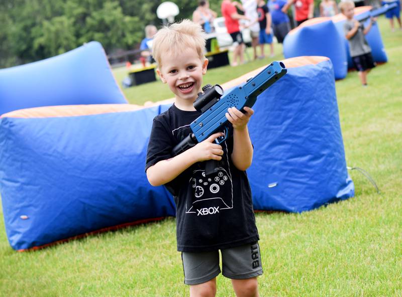 Kids enjoy all the games and activities available in the Fun Zone of Newton Fest on Saturday, June 10 at Maytag Park.