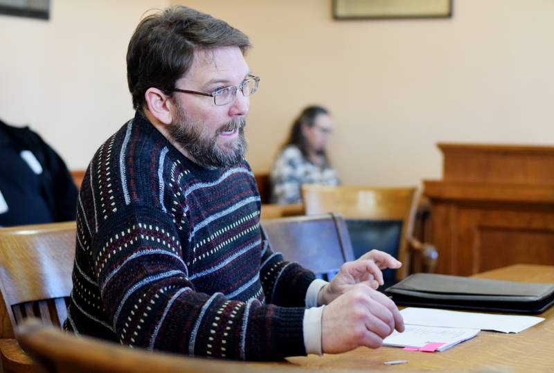 Jasper County Engineer Michael Frietsch speaks to the board of supervisors on Feb. 28 about rock bids that will be stockpiled in three areas of the county that cover the northwest and southwest quadrants. The rock will be used on gravel roads that are in poor conditions after multiple freeze-thaw cycles.