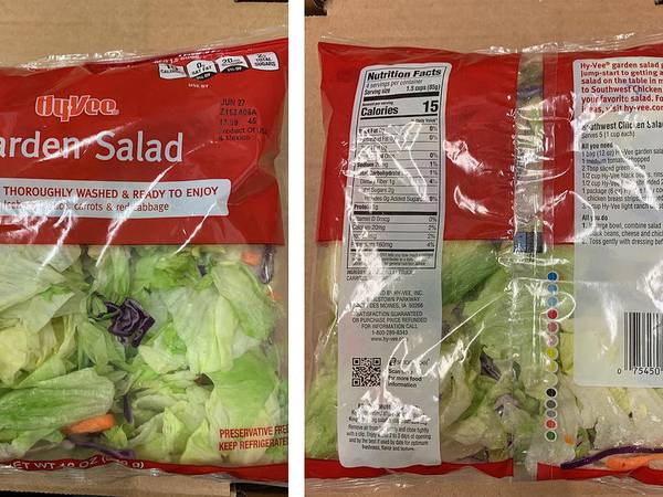 Hy-Vee recalls 12 oz. Hy-Vee Garden Salad product because of potential Cyclospora contamination