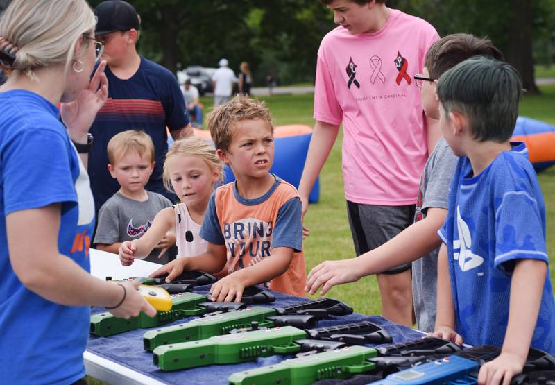 Kids enjoy all the games and activities available in the Fun Zone of Newton Fest on Saturday, June 10 at Maytag Park.