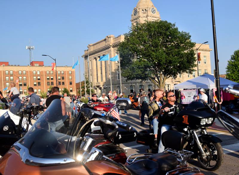 Hundreds upon hundreds of motorcycles flock to the town square for Thunder Nites on June 9 in downtown Newton.