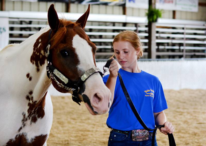 Karly Spear, 15, of Newton, was named the champion of the Brice Leonard Suprememe Showmanship Contest on July 24 at the Jasper County Fairgrounds in Colfax.