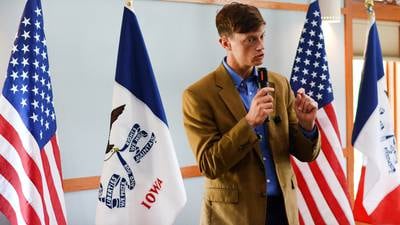 Rob Sand confronts industrial ag and water quality issues at Newton town hall