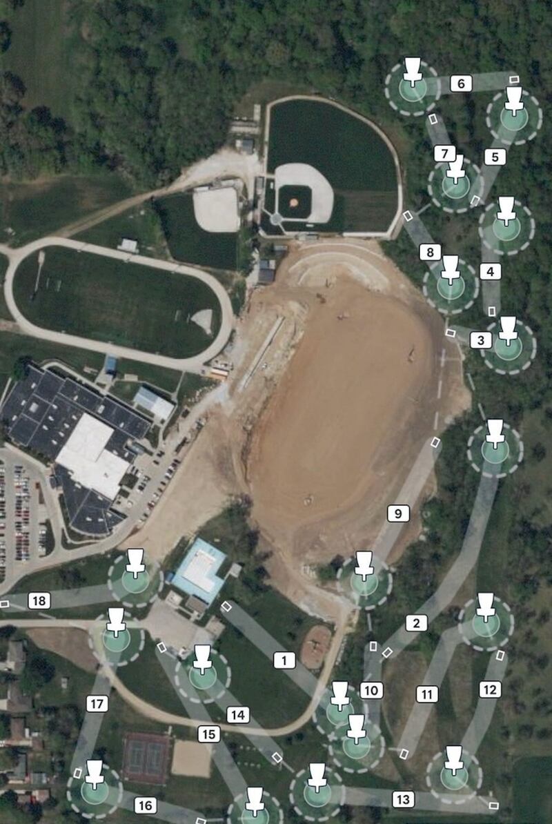 The new Tigerhawk Disc Golf Course has 18 holes and surrounds the school district stadium and athletic facilities. The course will be open to the public Oct. 19 with a tournament scheduled for Oct. 20.