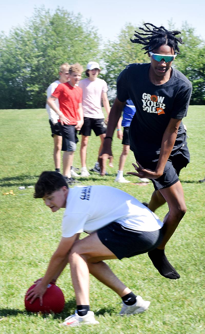 Eighth-grade students at Berg Middle School celebrate their last day as middle schoolers on May 26 by participating in carnival activities.