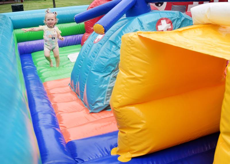 Kids enjoy all the games and activities available in the Fun Zone of Newton Fest on Saturday, June 10 at Maytag Park.