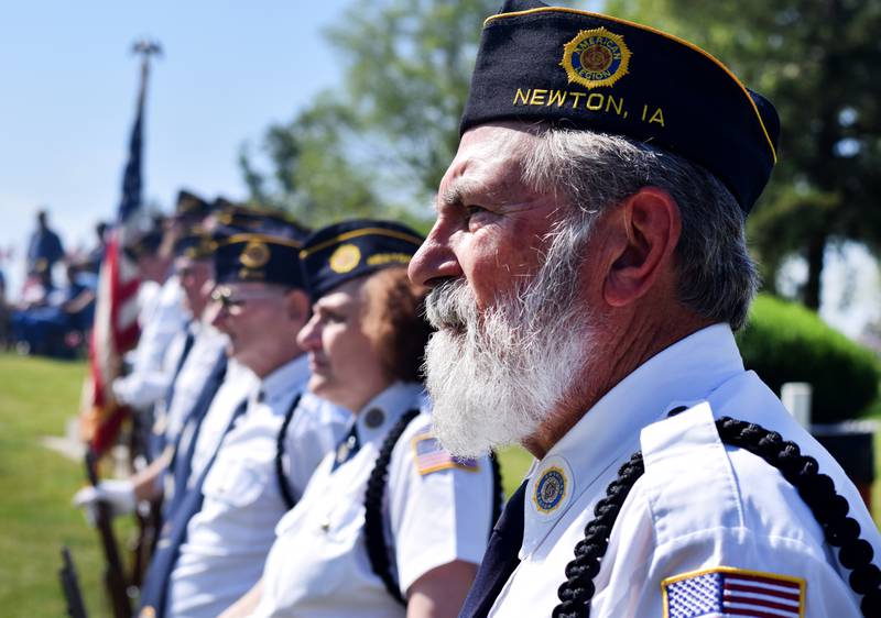 Local veterans observe Memorial Day during a ceremony on May 29 at Union Cemetery in Newton.