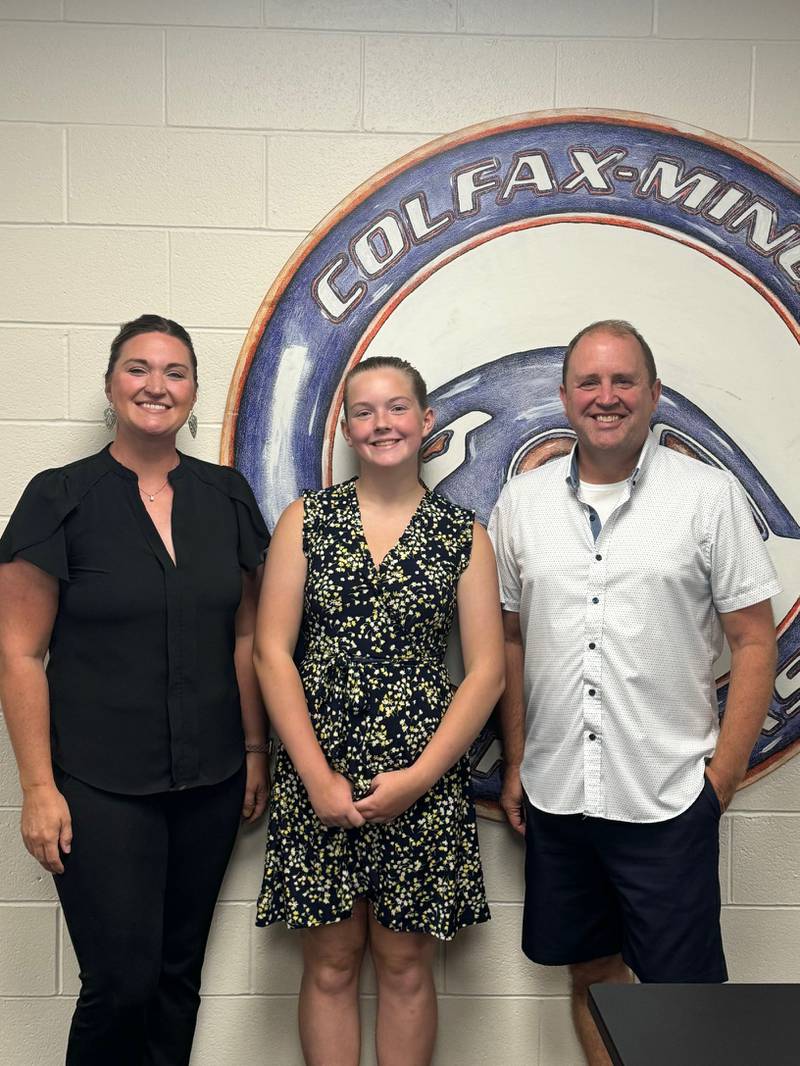 Kaylee Collins, a senior at Colfax-Mingo Community School, was selected as the new student representative for school board meetings.