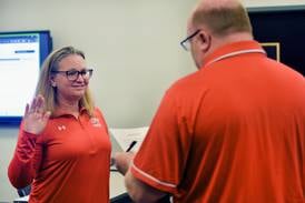 Hilary Foster officially steps in as Cody Muhs exits school board