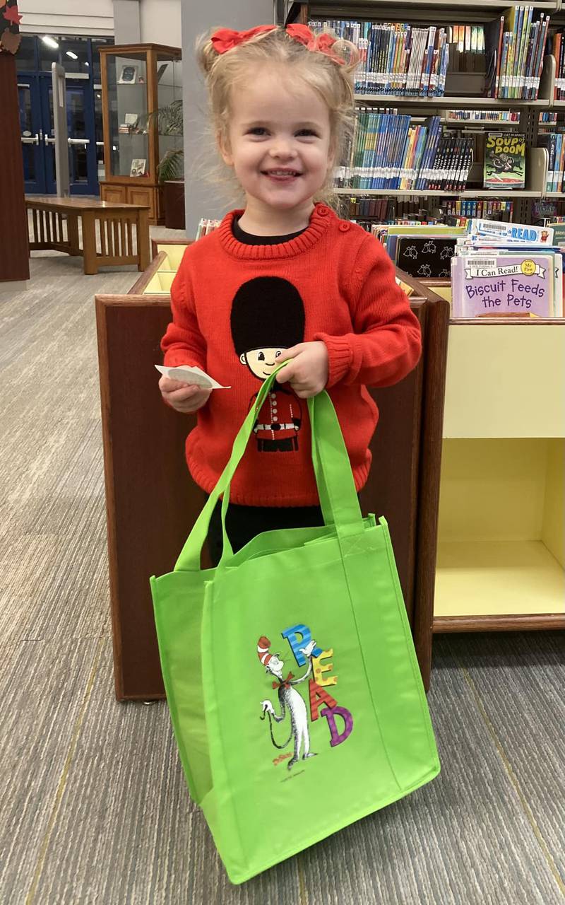 Leia Vesely, 2, who just completed the 1000 Books Before Kindergarten program.