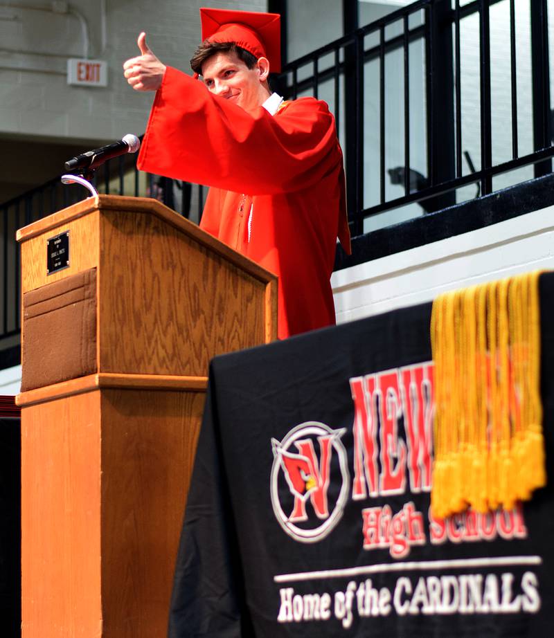 The Newton High School Class of 2024 seniors walk the stage during commencement on May 19 inside the high school gymnasium.
