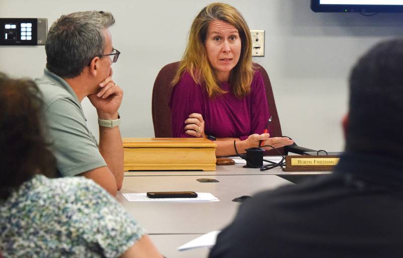 Newton school board members discuss master planning and facility assessments during a work session Aug. 8 at the E.J.H. Beard Administration Center.
