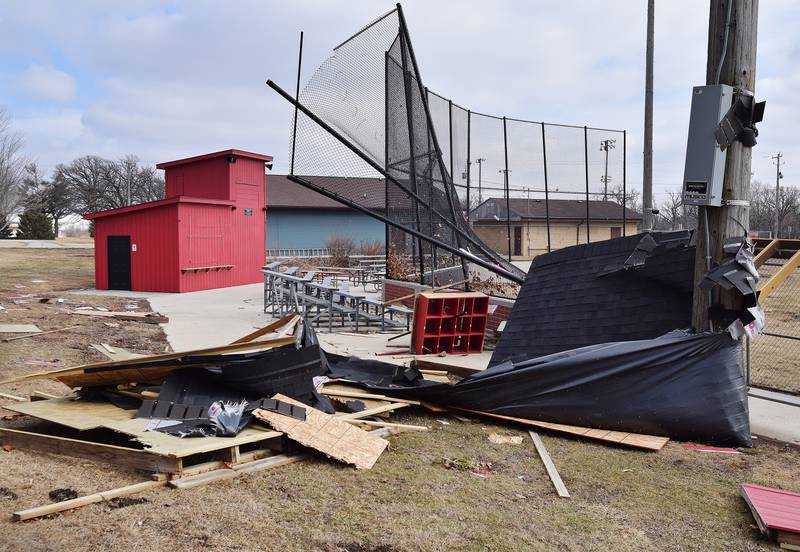The baseball fields at Woodland Park sustained heavy damages after a severe storm hit March 5 in Newton and throughout other parts of Iowa.