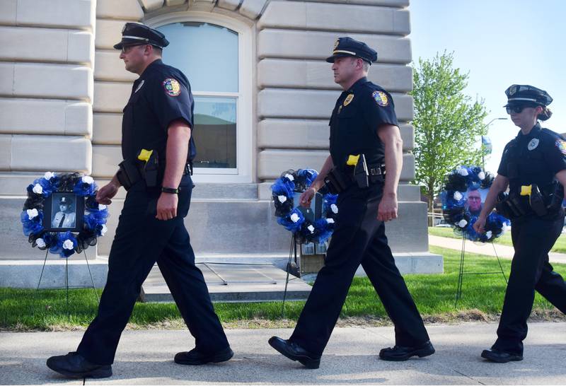 Local law enforcement agencies gathered May 12 for a National Police Week ceremony at the Jasper County Courthouse in Newton. Officer, sheriff's deputies, jailers and support staff honored the six individuals who died in the line of duty in Jasper County.