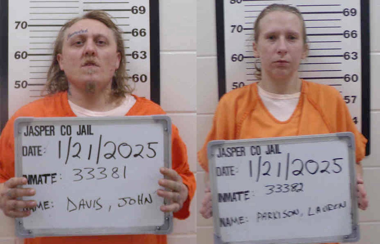 Jasper County Sheriff’s Office arrests 2 individuals for mail theft in