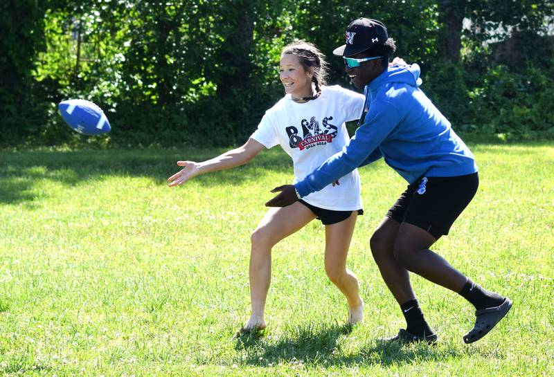 Eighth-grade students at Berg Middle School celebrate their last day as middle schoolers on May 26 by participating in carnival activities.