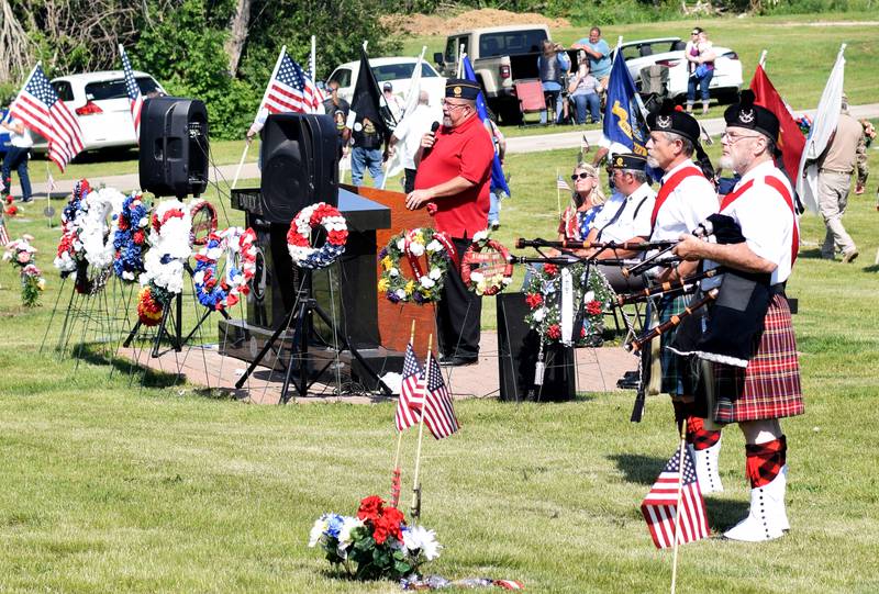 Local veterans observe Memorial Day during a ceremony on May 29 at Union Cemetery in Newton.
